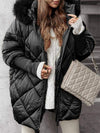 Women's Fur Hooded Long-sleeved Casual Cotton Jacket