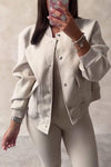 Women's Solid Color Jacket and Trousers Two-piece Set