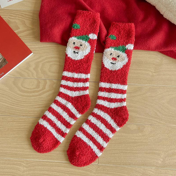 Women's Christmas Non-shedding thickened coral fleece stockings