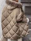 Women's Fur Hooded Long-sleeved Casual Cotton Jacket