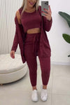 Women's Casual Comfortable Knitted Elastic Waist Pants Three-piece Set